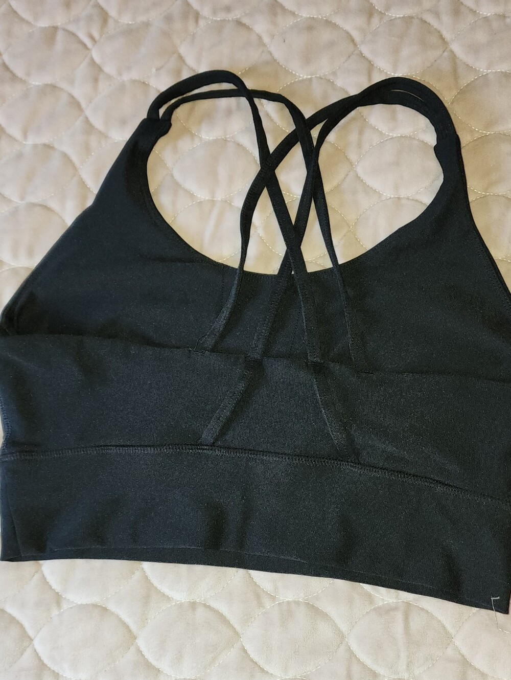 Athletic Works Black Strappy Cross-Back Sports Bra